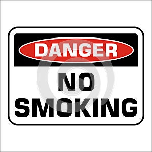 NO SMOKING prohobition forbidden sign or sticker vector illustration isolated on white background.